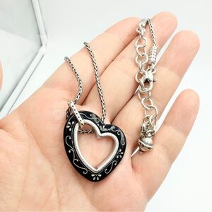 Brighton Metro Heart Reversible Pendant Scrollwork Design